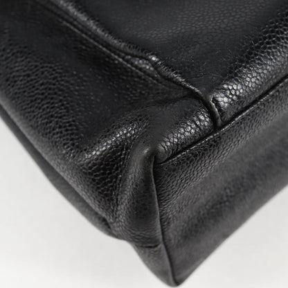 Chanel Vintage Front Pocket Camera Shoulder Bag Quilted Caviar, BLACK, LEATHER, Shoulder bag