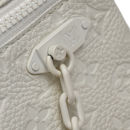 Louis Vuitton Pochette A4 Monogram Taurillon Leather, WHITE, LEATHER, Clutche & pouche