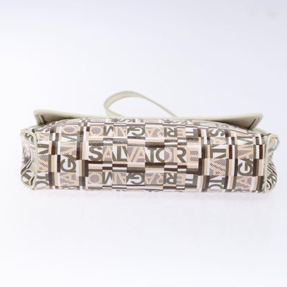 Salvatore Ferragamo Vintage clutch Bag Canvas, BEIGE, CANVAS, Clutche & pouche