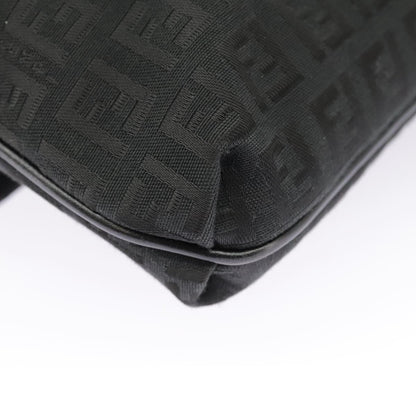 Fendi Mamma Baguette Shoulder Bag Canvas, BLACK, CANVAS, Shoulder bag