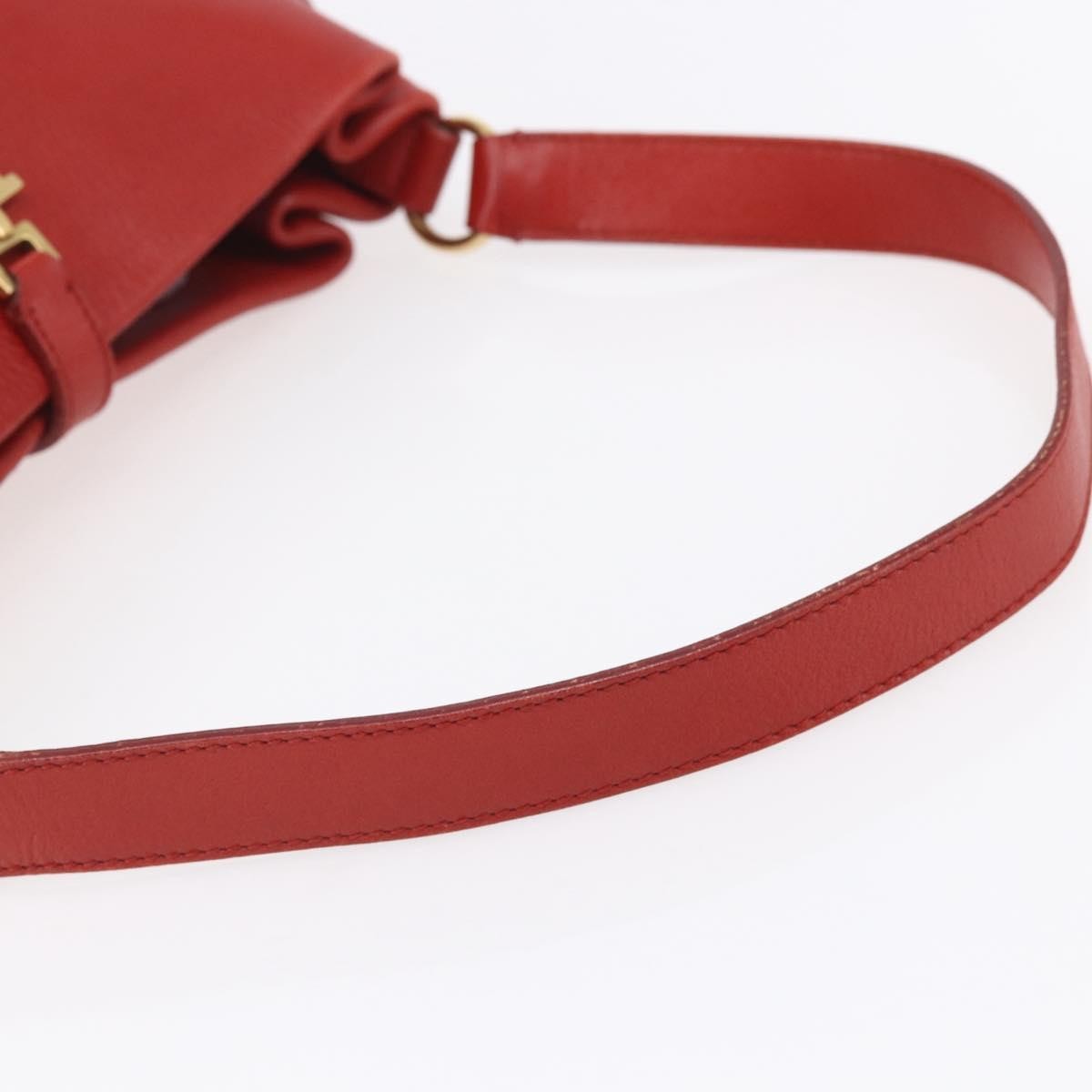 Salvatore Ferragamo Gancini Shoulder Bag Leather, RED, LEATHER, Shoulder bag