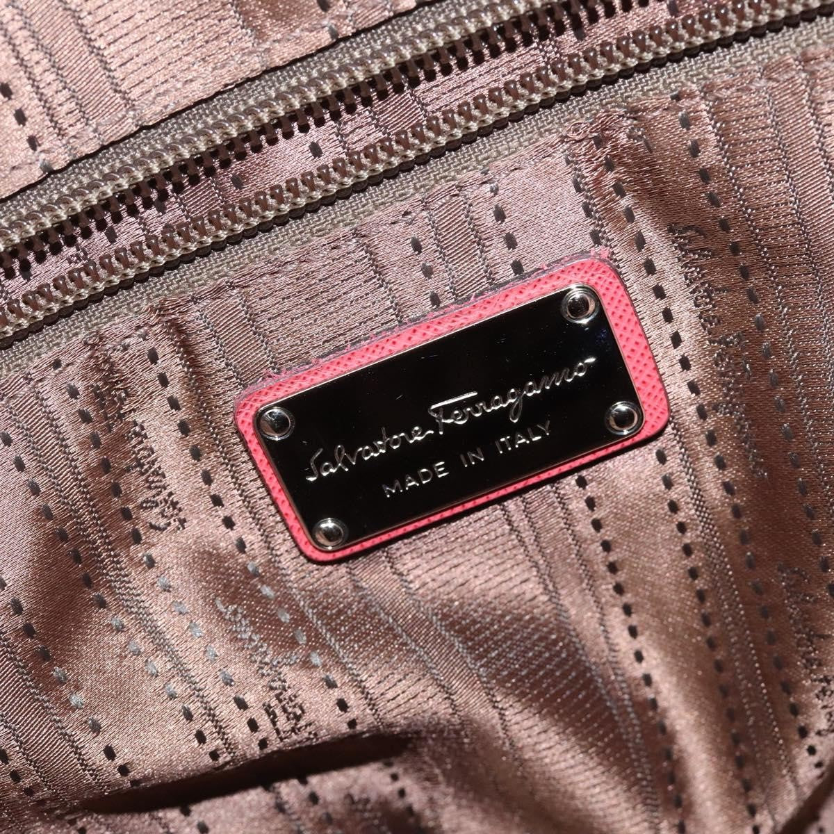 Salvatore Ferragamo Gancini handbag Leather, PINK, LEATHER, Handbag