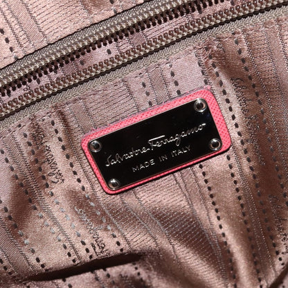 Salvatore Ferragamo Gancini handbag Leather, PINK, LEATHER, Handbag