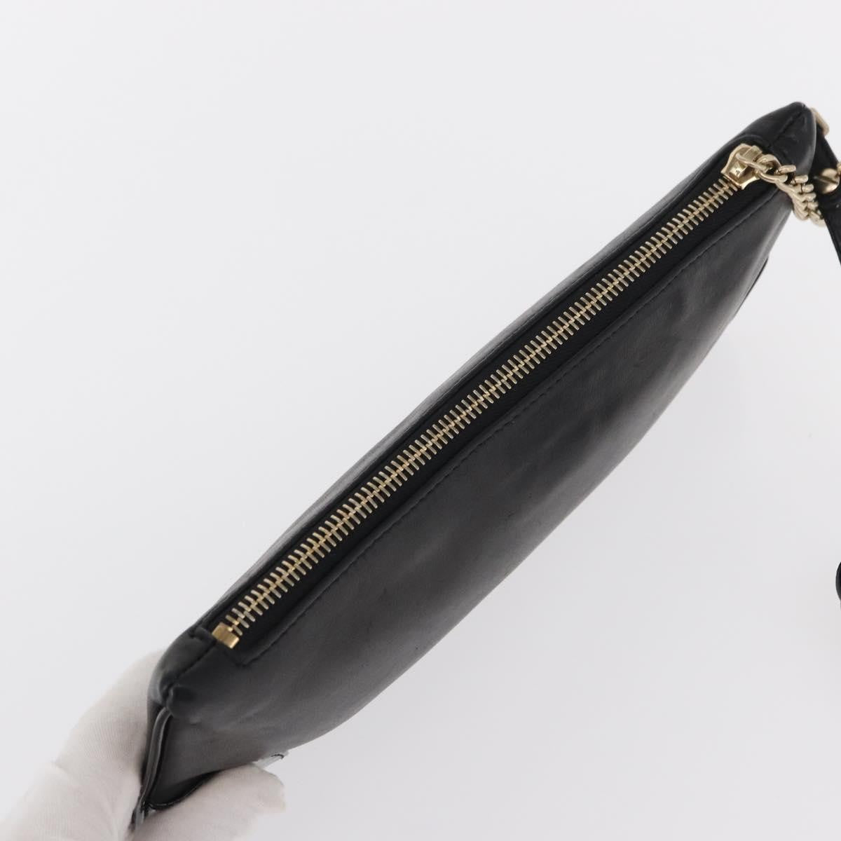 Chanel Camellia Clutch Bag Leather, BLACK, LEATHER, Clutche & pouche