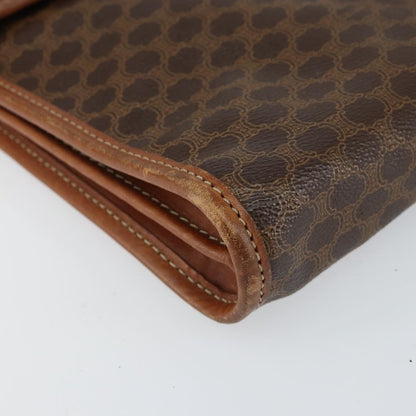 Celine Macadam Pochette Canvas and Leather, BROWN, CANVAS, Clutche & pouche