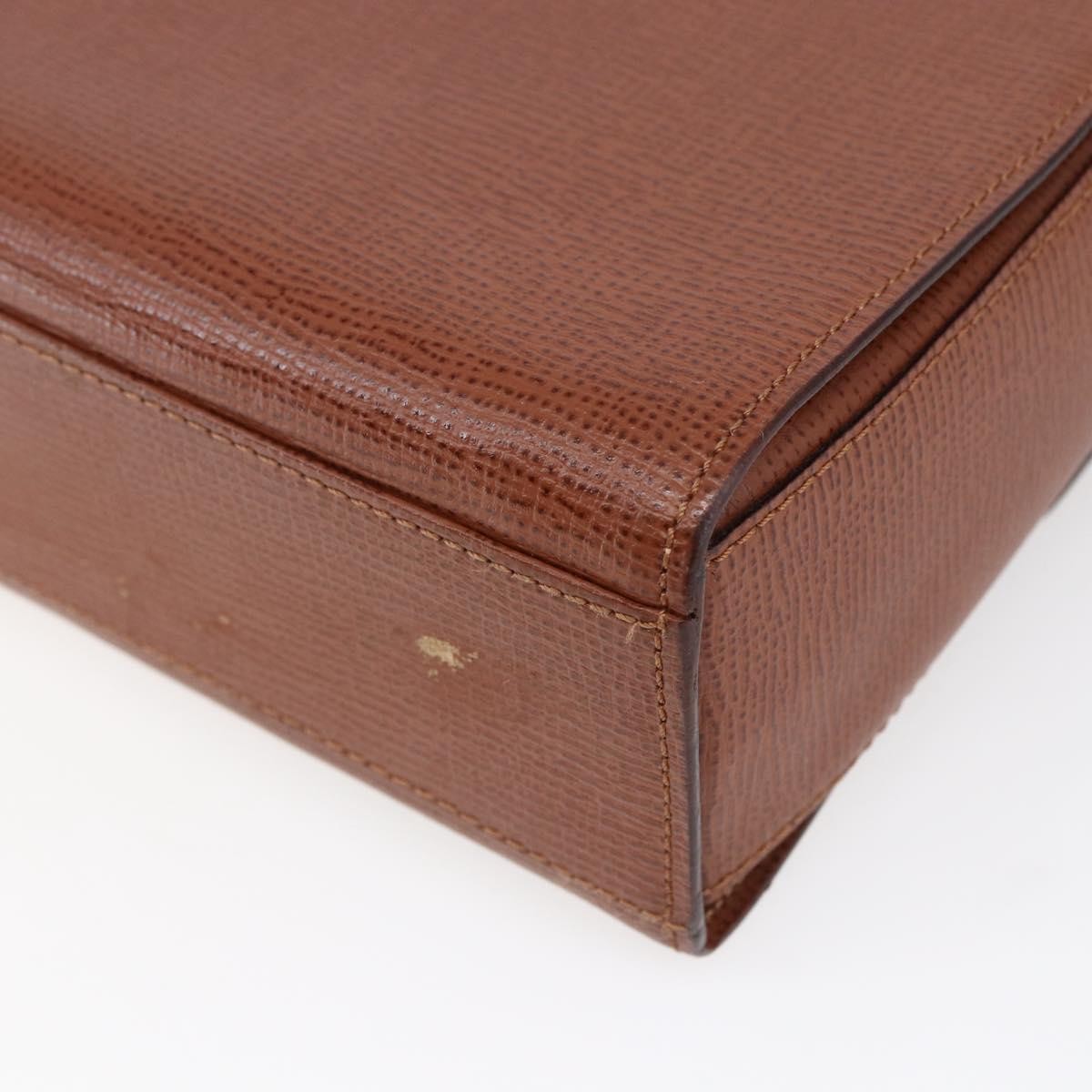 Celine Circle logo Leather, BROWN, LEATHER, Handbag