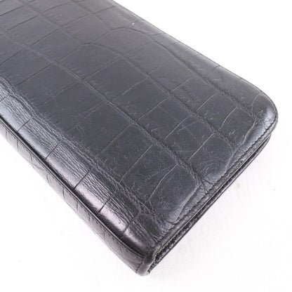 Saint Laurent Classic Zip Around Organizer Wallet Leather, BLACK, CALFSKIN, Wallets