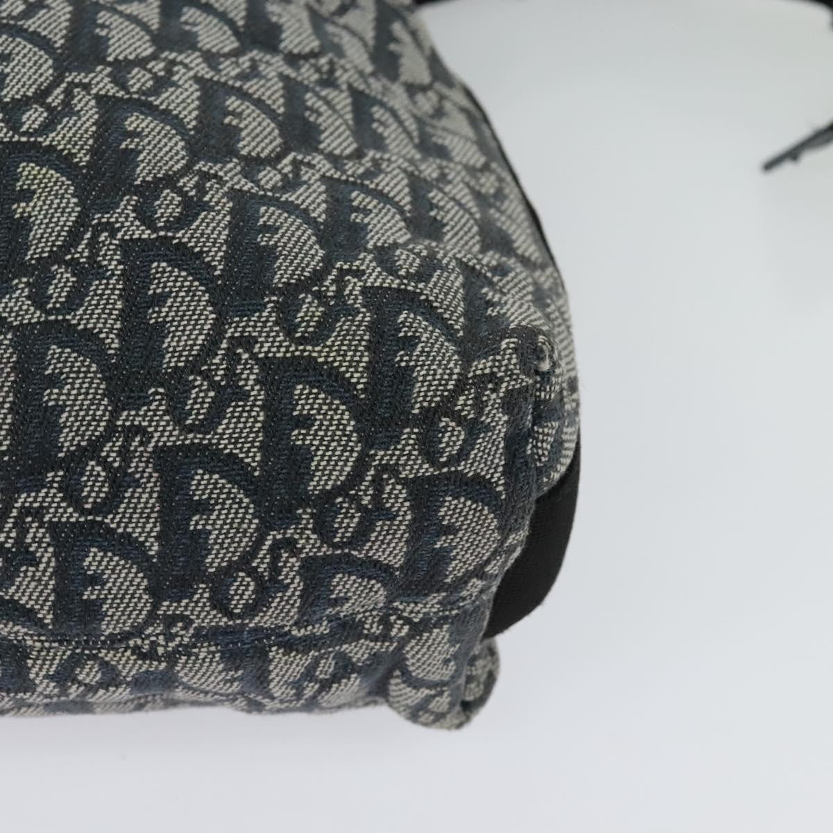 Christian Dior Vintage Zip Shoulder Bag Diorissimo Canvas, NAVY, CANVAS, Shoulder bag