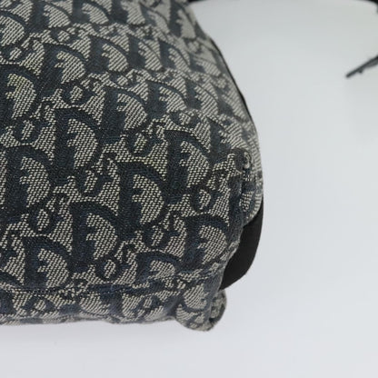 Christian Dior Vintage Zip Shoulder Bag Diorissimo Canvas, NAVY, CANVAS, Shoulder bag