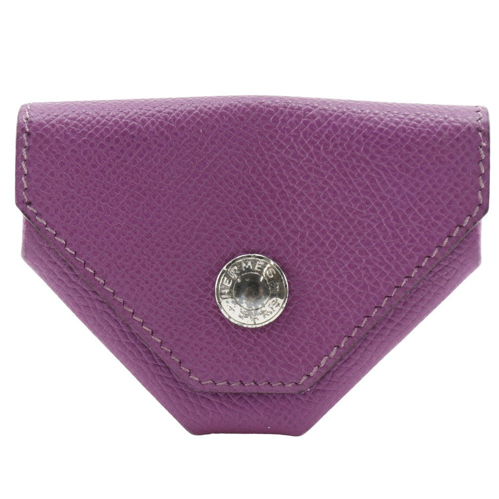Hermes Le 24 Coin Purse Leather, PURPLE, LEATHER, Wallets