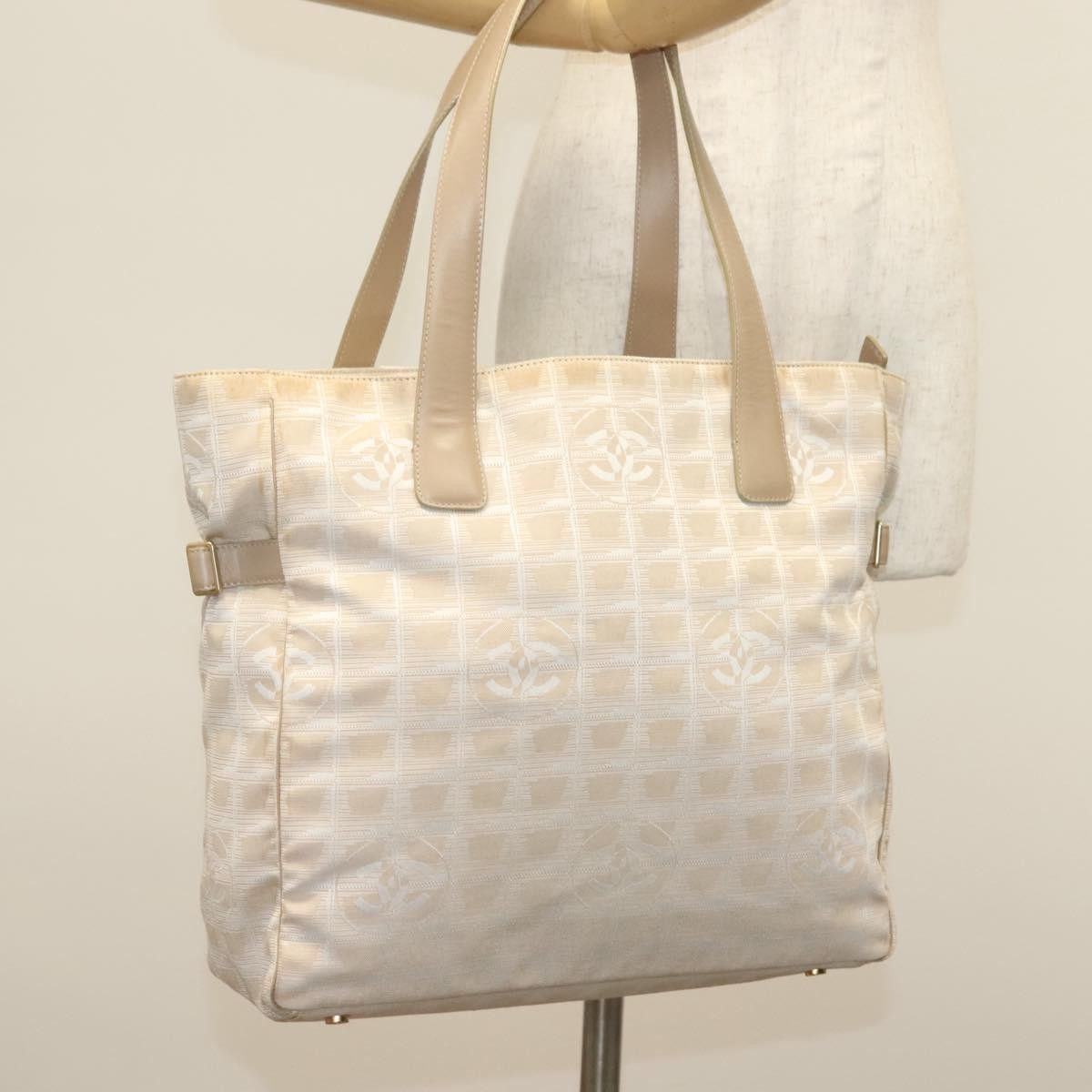 Chanel Travel Line Tote Nylon, BEIGE, NYLON, Tote bag