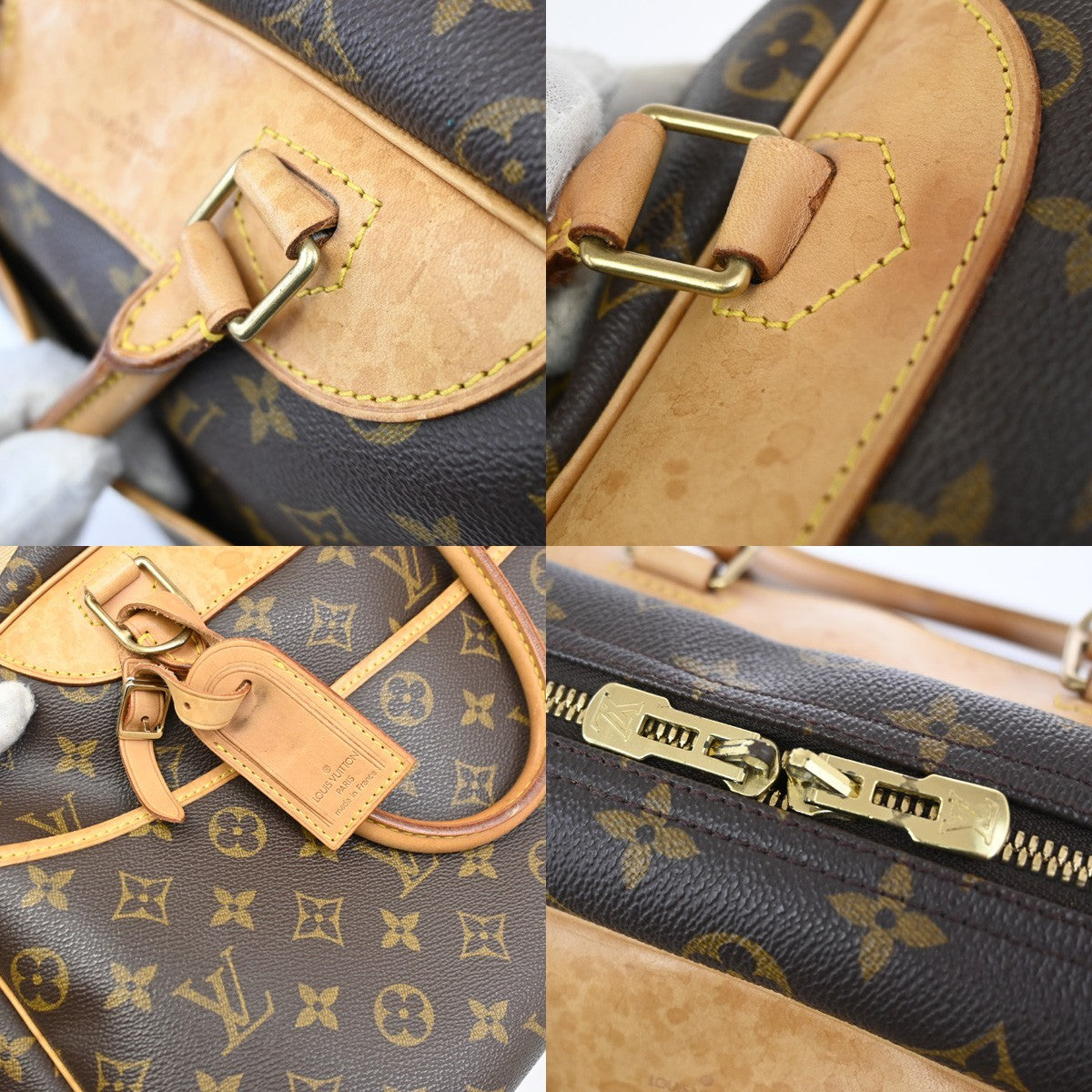 Louis Vuitton Deauville Handbag Monogram Canvas, BROWN, CANVAS, Handbag