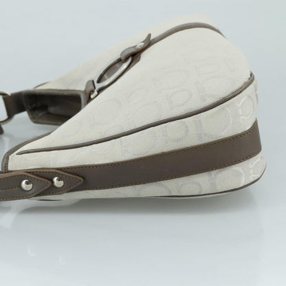 Salvatore Ferragamo Gancini Shoulder Bag Canvas, GRAY, CANVAS, Shoulder bag