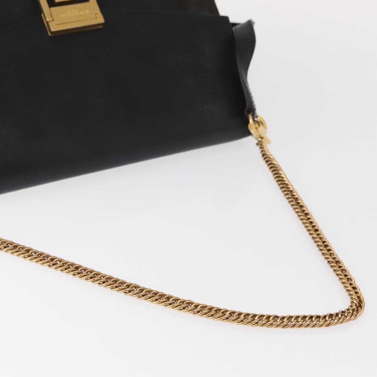 Givenchy GV3 Flap Bag Leather, BLACK, LEATHER, Shoulder bag