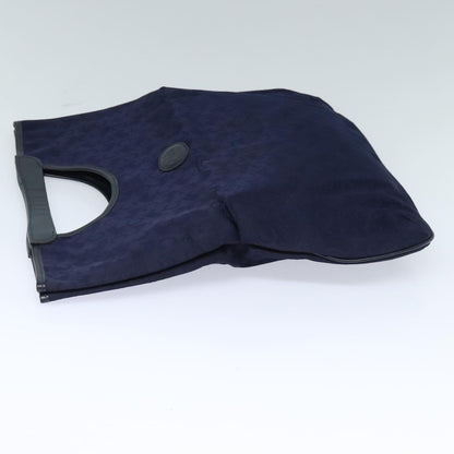 Celine Sulky Vertical Cabas Tote Canvas with Leather, NAVY, CANVAS, Tote bag