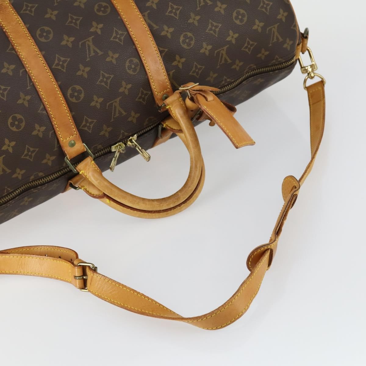 Louis Vuitton Keepall Bandouliere Bag Monogram Canvas, BROWN, CANVAS, Travel bag