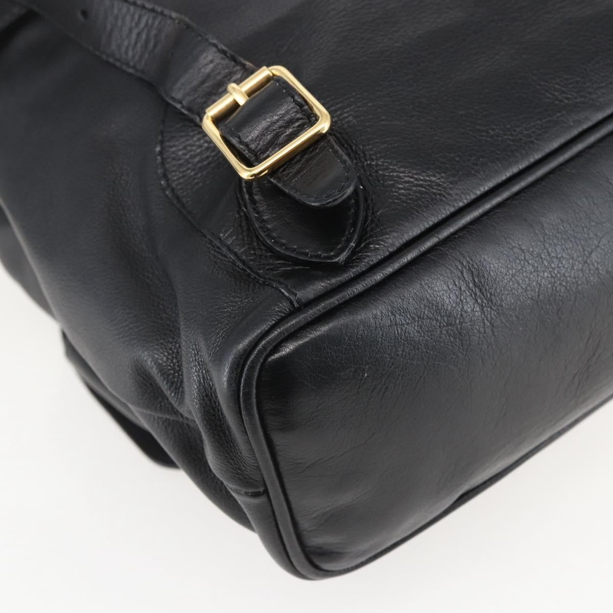 Gucci Vintage Bamboo Backpack Leather, BLACK, LEATHER, Backpack