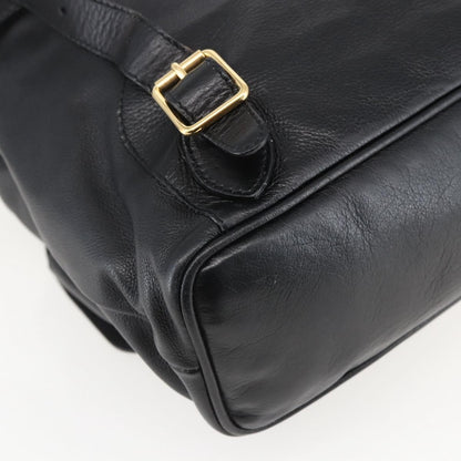 Gucci Vintage Bamboo Backpack Leather, BLACK, LEATHER, Backpack