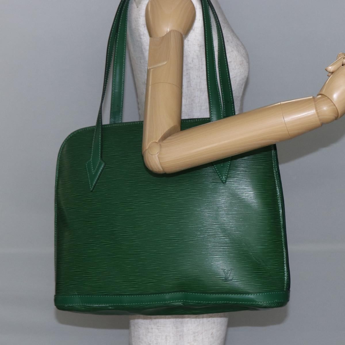 Louis Vuitton Lussac Handbag Epi Leather, GREEN, LEATHER, Handbag