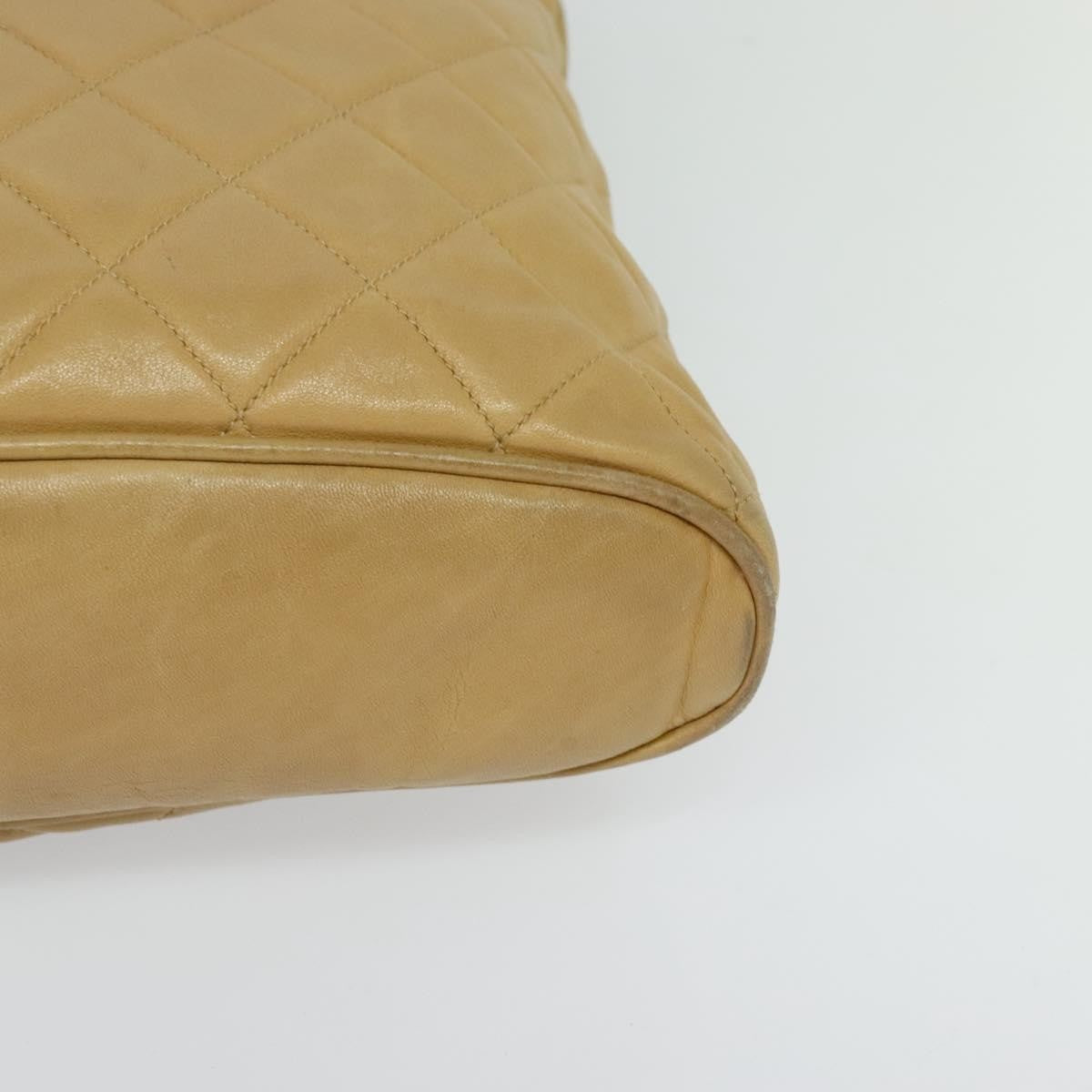 Chanel Vintage Shoulder Bag Leather, Beige, Leather, Shoulder Bag