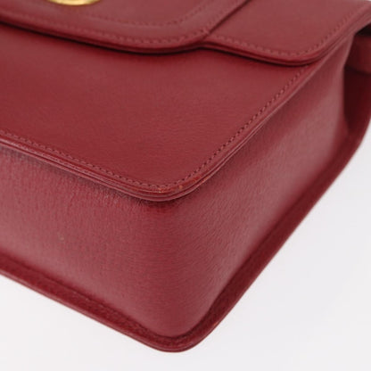 Gucci Vintage Bamboo Handle Bag Leather, RED, LEATHER, Handbag