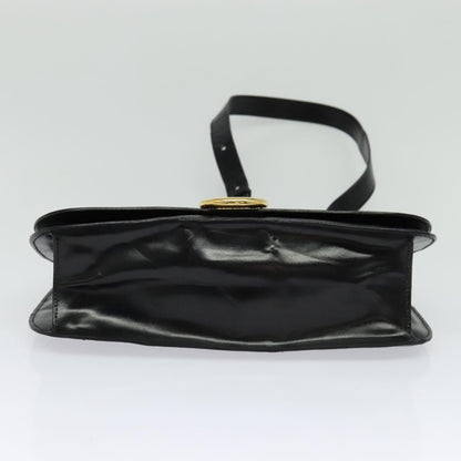 Celine Flap Shoulder Bag Leather, BLACK, LEATHER, Shoulder bag