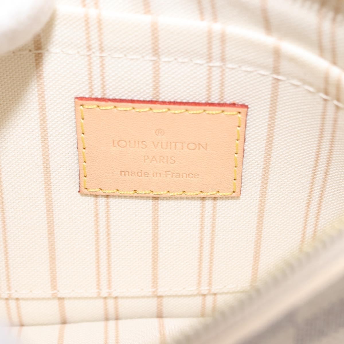 Louis Vuitton Neverfull Pochette Damier, WHITE, CANVAS, Clutche & pouche