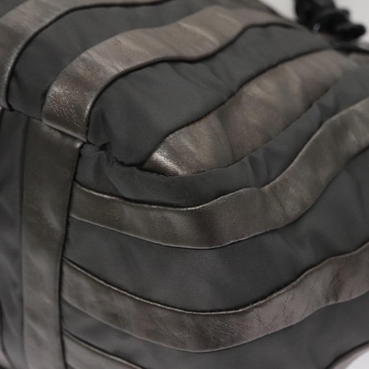 Prada Waves Chain Tote Leather and Tessuto, SILVER, LEATHER, Tote bag