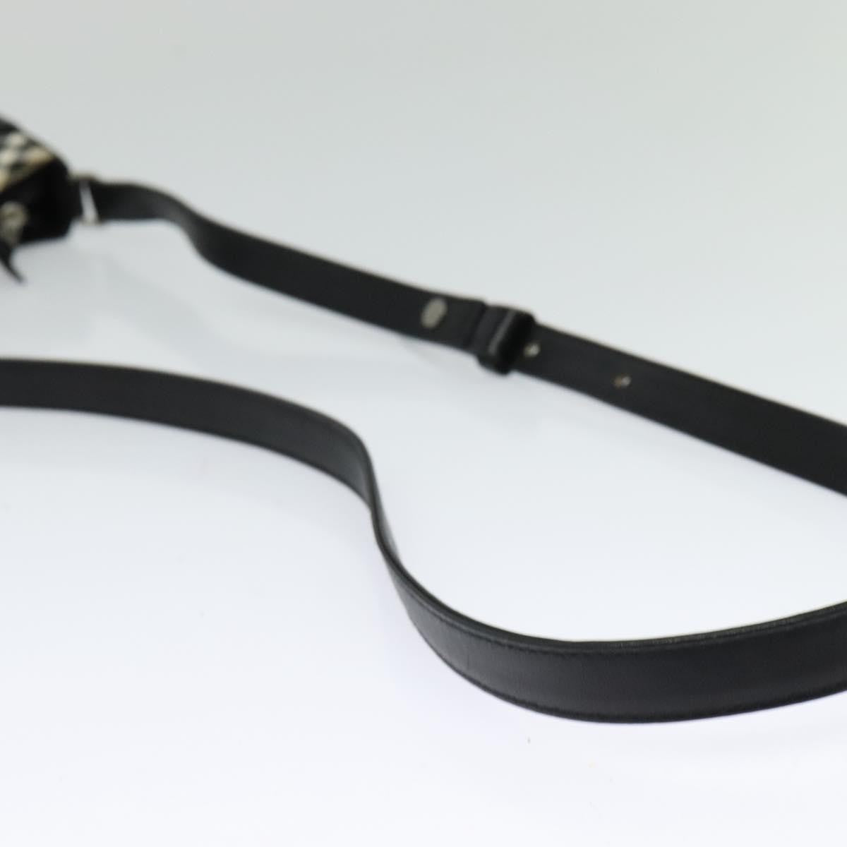 Burberry Front Pocket Flap Messenger Leather with Vintage Check Canvas, BLACK, LEATHER, Crossbody bag