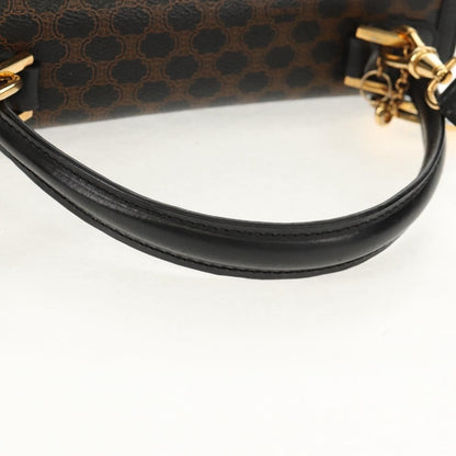 Celine Vintage Convertible Top Handle Bag Macadam Coated Canvas, BROWN, PVC, Handbag