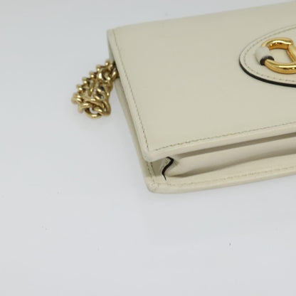 Gucci Horsebit 1955 Chain Wallet Leather, WHITE, LEATHER, Wallets