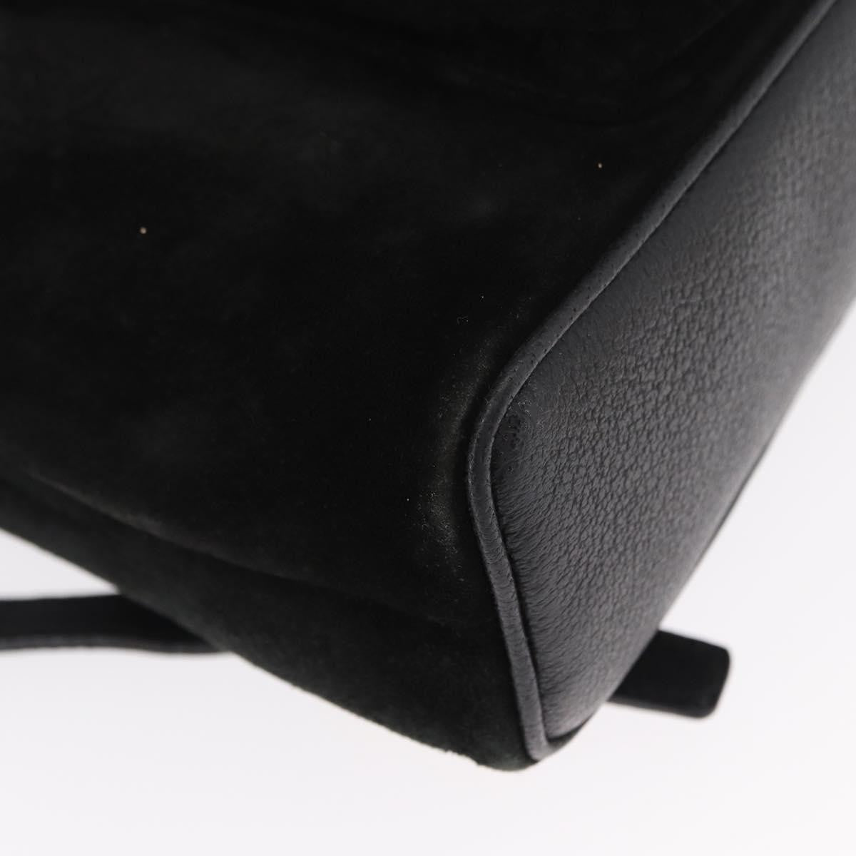 Gucci Vintage Bamboo Backpack Suede, BLACK, SUEDE, Backpack