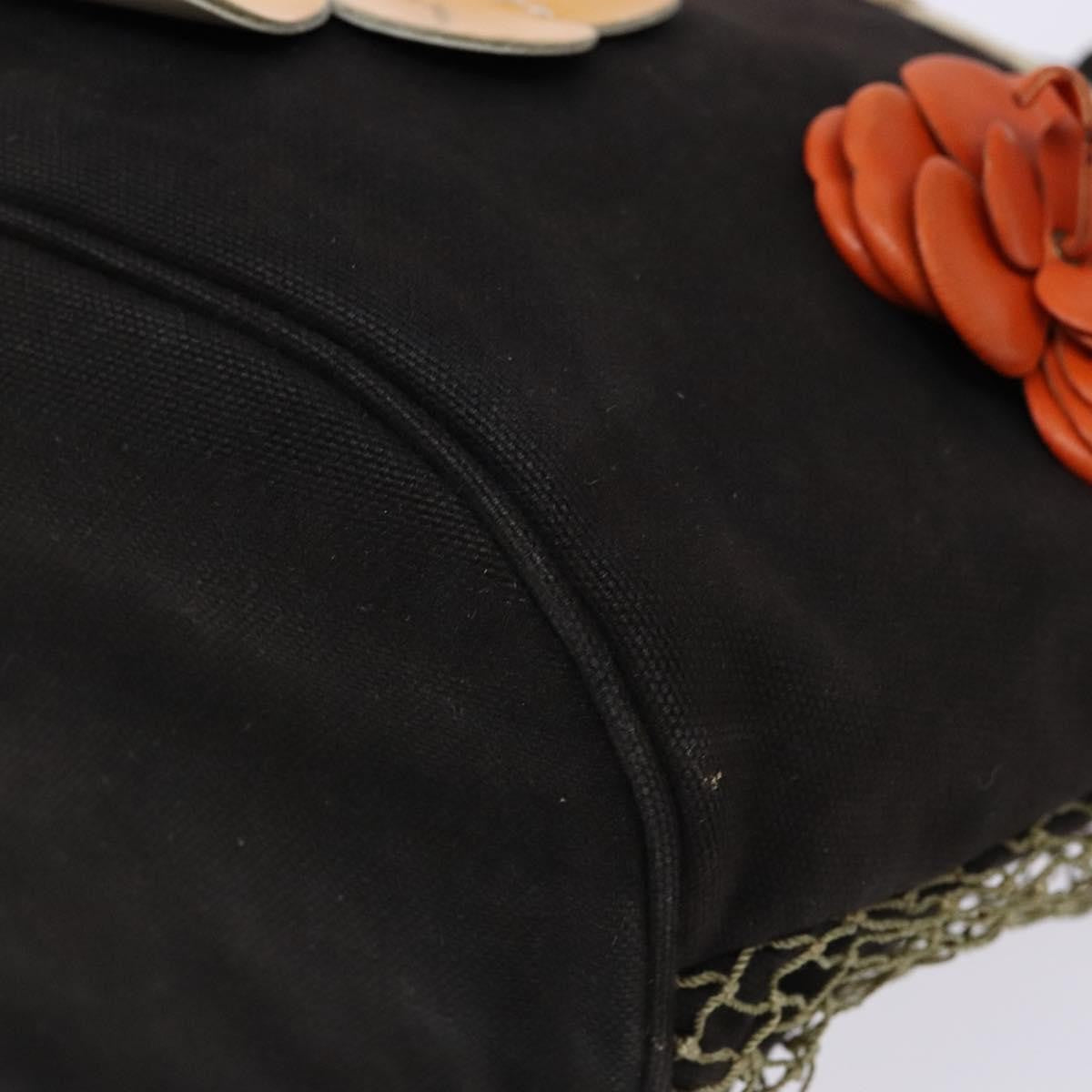 Chanel Camellia Flower Tote Canvas, BLACK, CANVAS, Tote bag