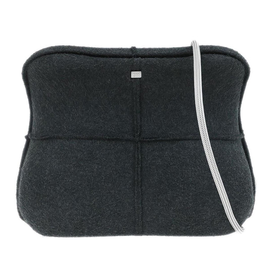 Chanel Millennium Shoulder Bag Felt, Gray, Canvas, Shoulder Bag