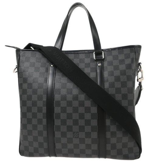 Louis Vuitton Tadao Handbag Damier Graphite, GRAY, CANVAS, Tote bag