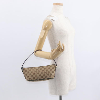 Gucci Vintage Boat Pochette GG Canvas, BEIGE, CANVAS, Handbag