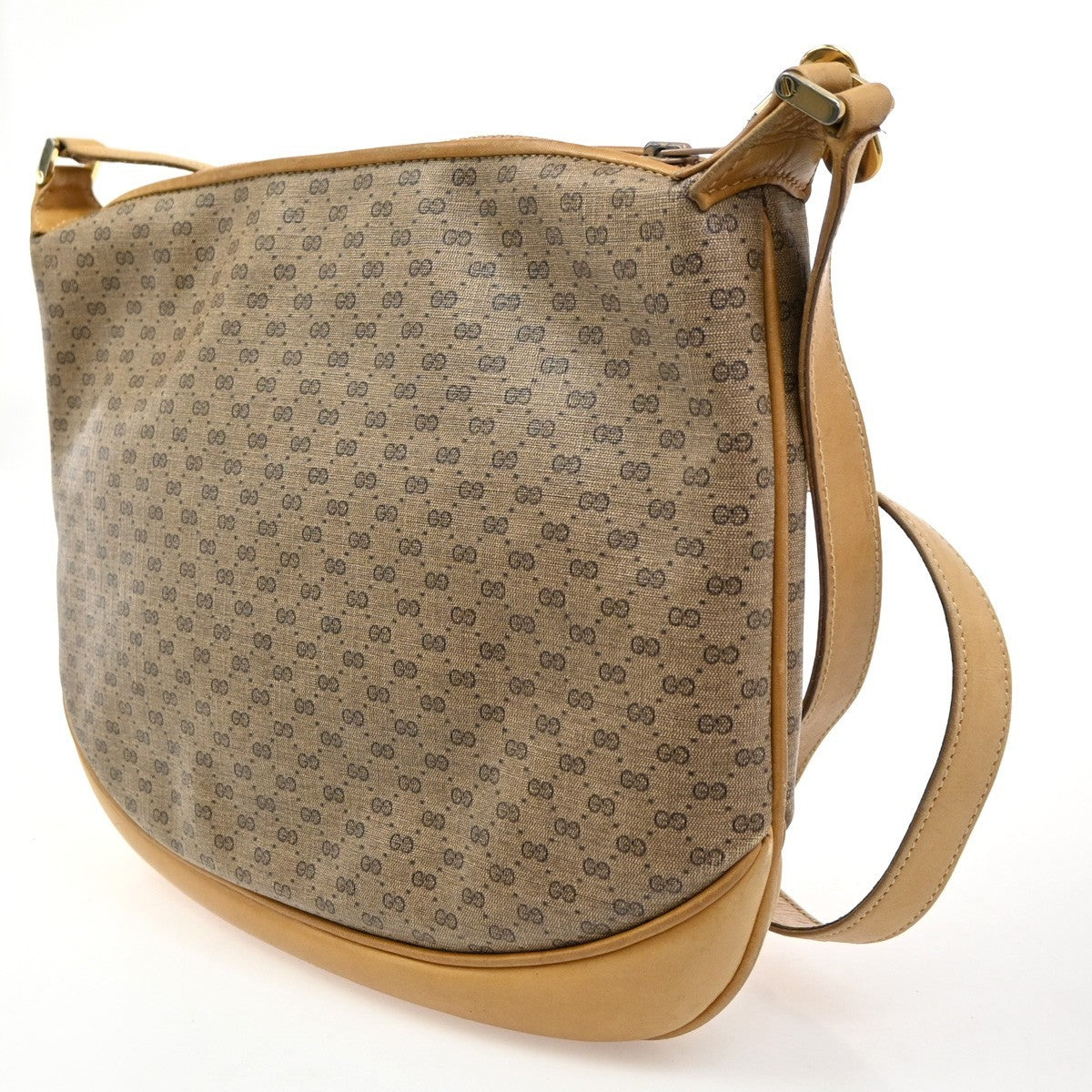 Gucci Vintage Shoulder Bag GG Coated Canvas, BROWN, PVC, Shoulder bag