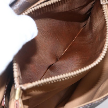 Celine Vintage Macadam Shoulder Bag Canvas and Leather, BROWN, CANVAS, Shoulder bag