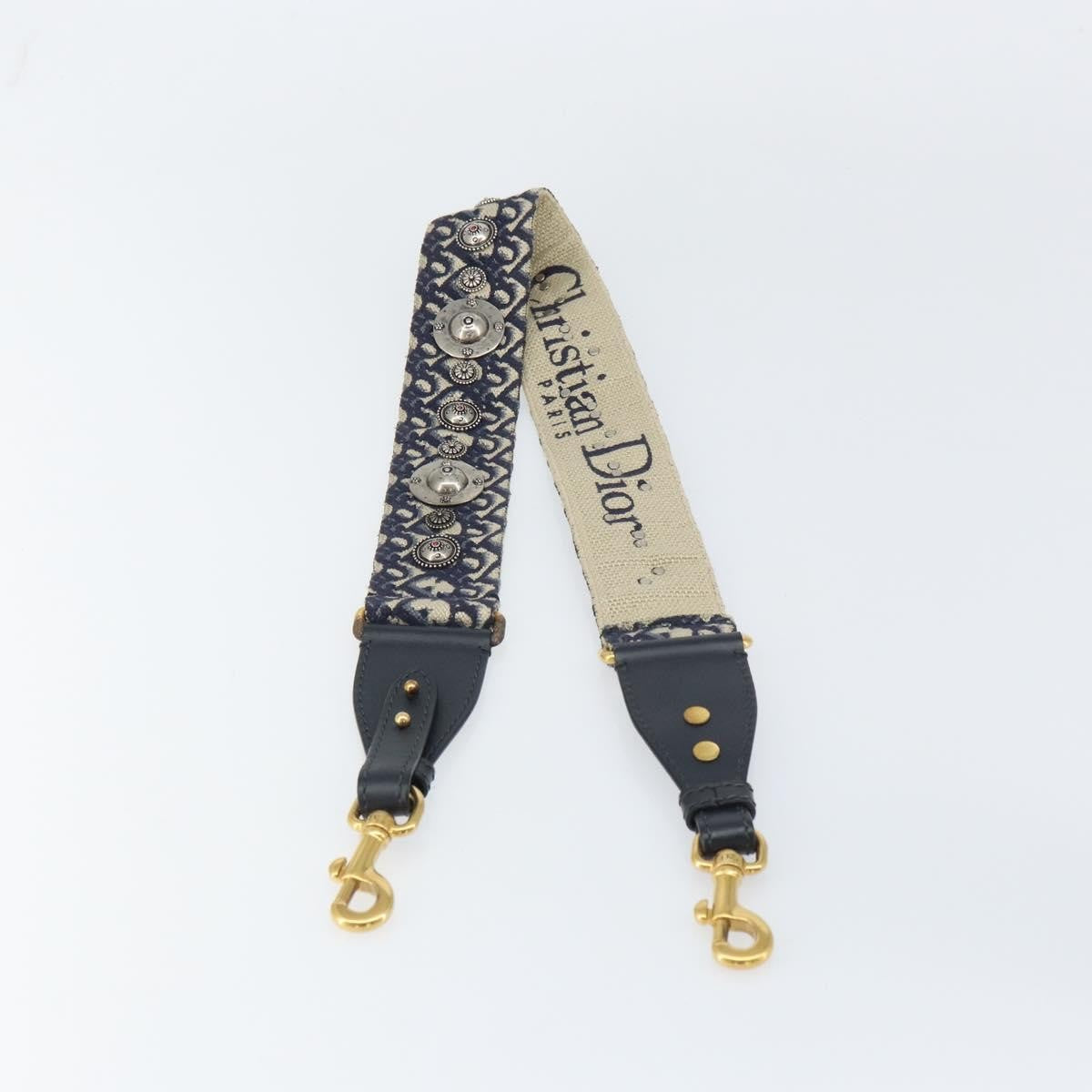 Christian Dior Adjustable Shoulder Strap Oblique Canvas, NAVY, CANVAS, Straps