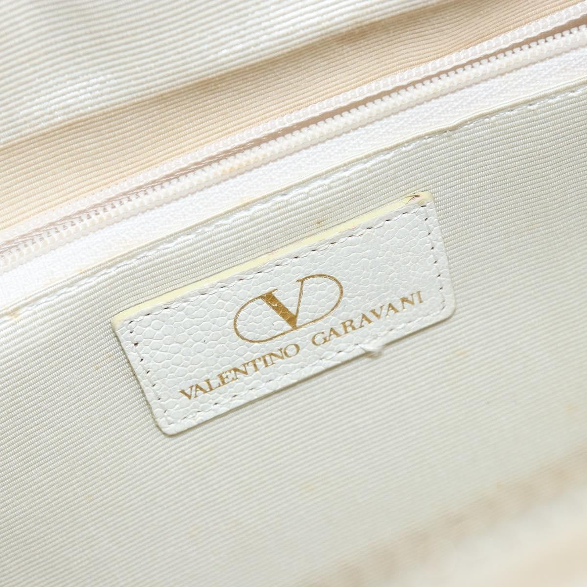 Valentino Garavani Vintage Handbag Leather, WHITE, LEATHER, Handbag