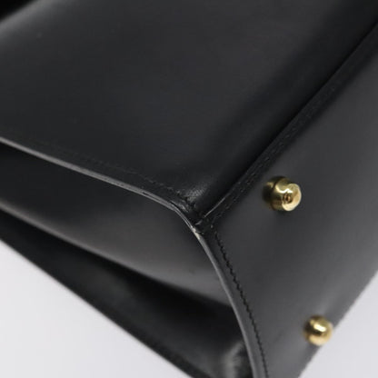 Gucci Vintage Lady Lock Top Handle Bag Leather, BLACK, LEATHER, Handbag