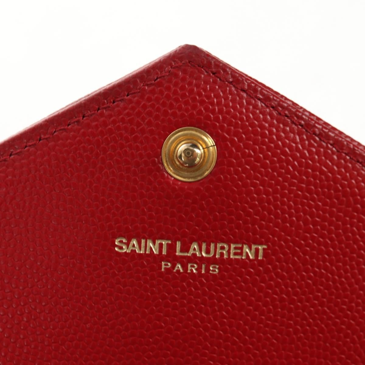Saint Laurent Cassandra Wallet on Strap leather, RED, LEATHER, Shoulder bag