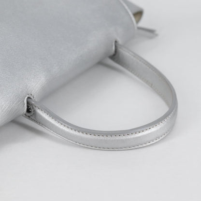 Celine Belt Bag Textured Leather, SILVER, LEATHER, Shoulder bag