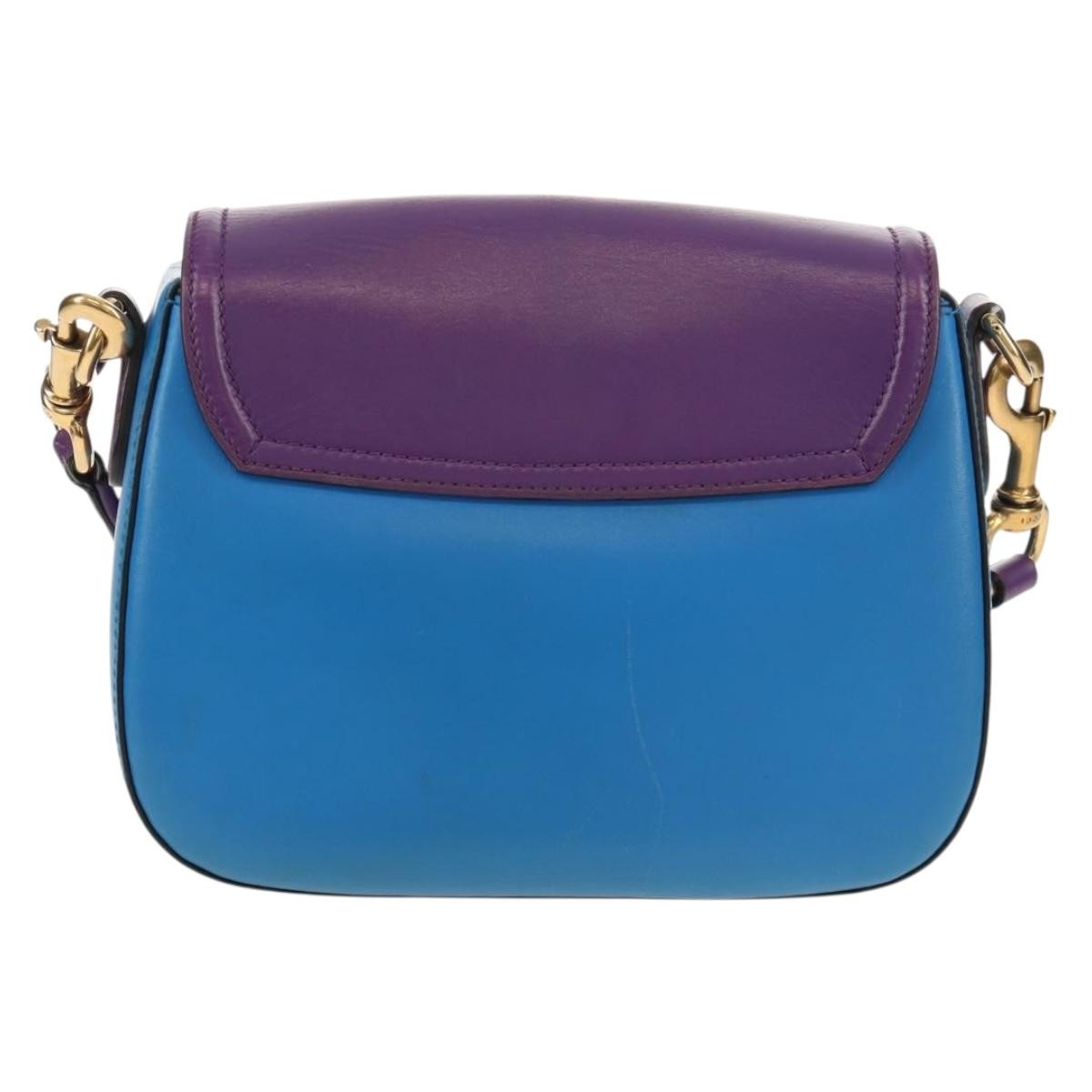 Gucci Lady Web Shoulder Bag Leather, BLUE, LEATHER, Shoulder bag