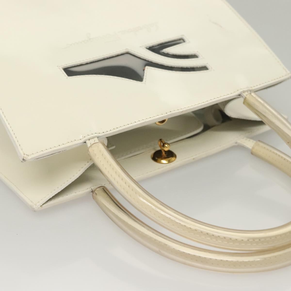 Salvatore Ferragamo Vintage Handbag Patent leather, WHITE, PATENT_LEATHER, Handbag
