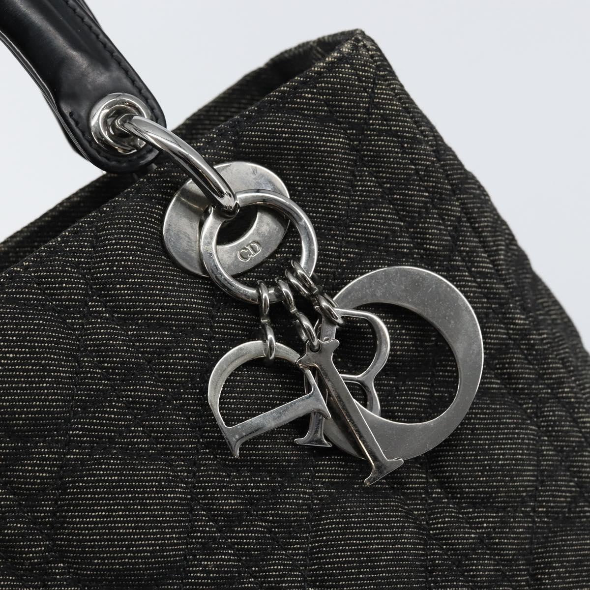 Christian Dior Vintage Lady Dior Bag Cannage Quilt Denim, BLACK, DENIM_JEANS, Handbag