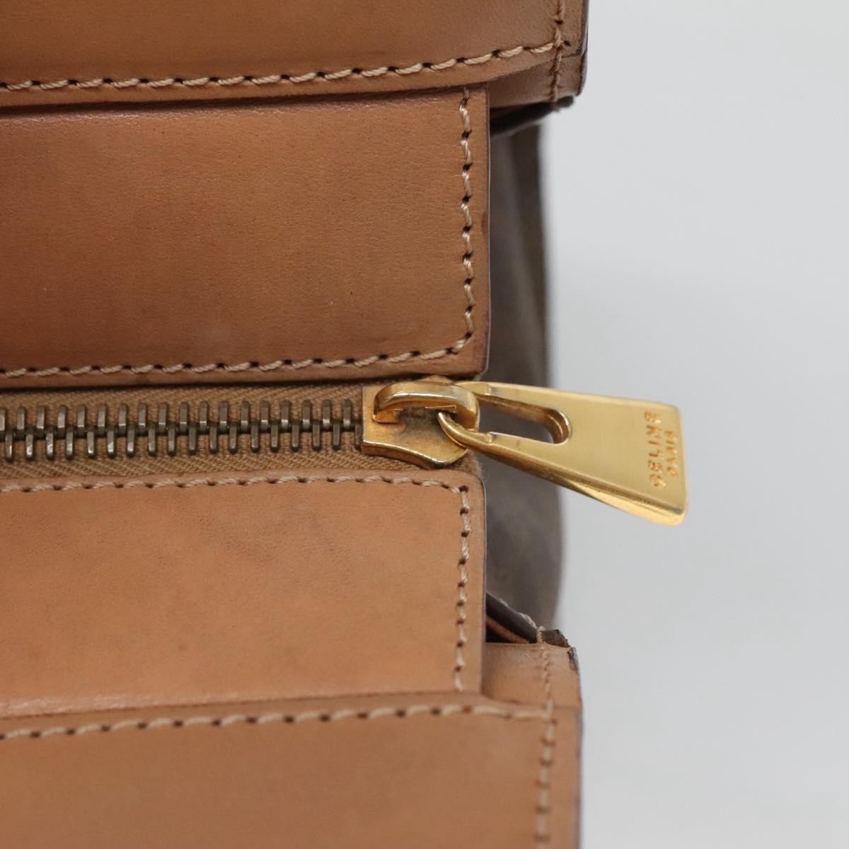 Celine Vintage Macadam Handbag Canvas and Leather, BROWN, CANVAS, Handbag