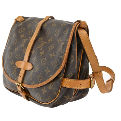Louis Vuitton Saumur Handbag Monogram Canvas, BROWN, CANVAS, Shoulder bag