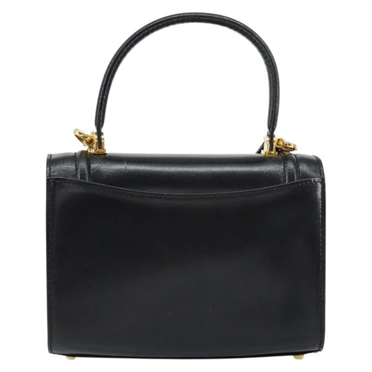 Bally Vintage Handbag Leather, Black, Leather, Handbag