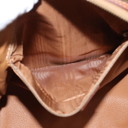 Celine Vintage Macadam Handbag Canvas and Leather, BROWN, CANVAS, Handbag